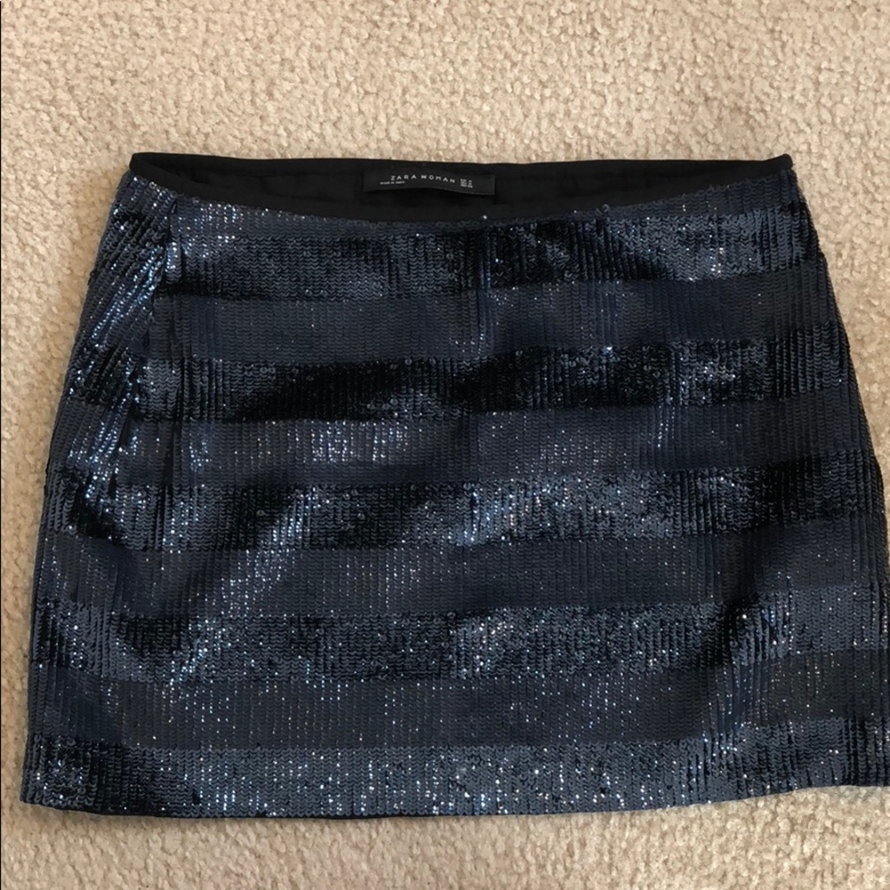 Navy-Black Zara Mini Skirt